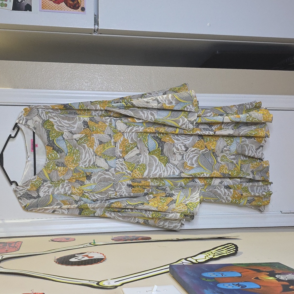Chic Floral Dress  in Yellow and Green